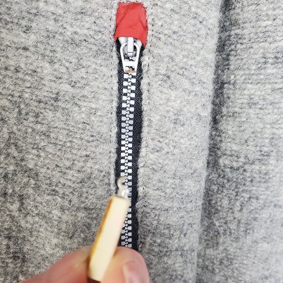 Almgwand Full Zip 100% Wool Jacket Mens GER 52 US L/XL Gray Elbow Patches READ - Picture 3 of 16